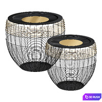 African Wicker Drums 3D Model