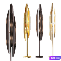 Coltrane Floor Lamp in Black and Steel 3D Model Vray