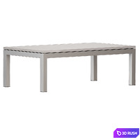 Parsons White Marble Top / Stainless Steel Base 48x28 Small Rectangular Coffee Table (Crate and Barrel) 3D Model Vray, Corona