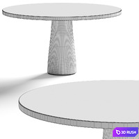 Van Rossum Stone Dining Table 3D Model Vray, Corona
