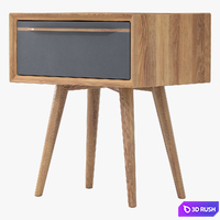 Cabinet Bruni Black with drawer, 45 * 52 * 35 cm 3D Model Corona