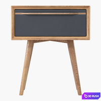 Cabinet Bruni Black with drawer, 45 * 52 * 35 cm 3D Model Corona