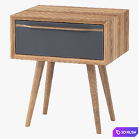 Cabinet Bruni Black with drawer, 45 * 52 * 35 cm 3D Model Corona