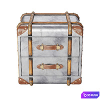 RH Richards Trunk 2-Drawer Cube 3D Model Vray, Corona
