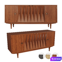 Mid Century Modern Walnut Buffet (3 Colors) 3D Model Vray, Corona