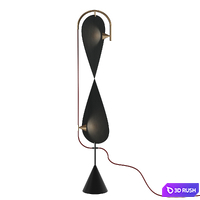 Floor lamp with spiral textile screen, conical shades and base Article: ramblas01 3D Model Corona