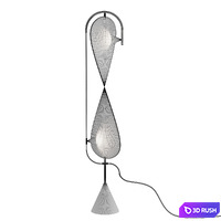 Floor lamp with spiral textile screen, conical shades and base Article: ramblas01 3D Model Corona