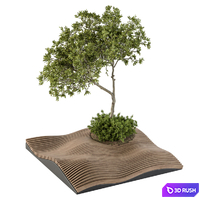 Urban Furniture / Parametric Bench with Plants- Set 21 3D Model Vray, Corona