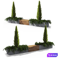 Bench704 3D Model Vray