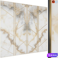 Decorative wall panel 34 3D Model Vray, Corona
