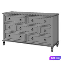 Vilton seven-drawer chest of drawers 3D Model Vray