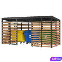 Garbage bins Wood box 3D Model Vray, Corona