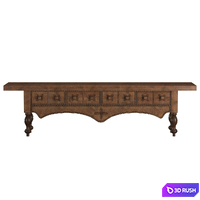 Antique Oak Dresser Apron 3D Model Corona