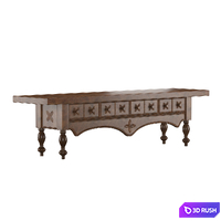 Antique Oak Dresser Apron 3D Model Corona