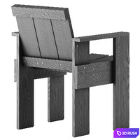 Weekday Table L230 and Crate Outdoor Chair by Hay 3D Model Corona