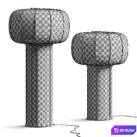 Time &amp; Style Kiku no Hana Floor Lamps 3D Model Vray, Corona