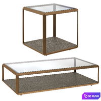 Coco Republic Max Glass side and coffee tables 3D Model Vray, Corona