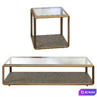 Coco Republic Max Glass side and coffee tables 3D Model Vray, Corona