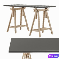 Working table IKEA MÅLSKYTT / MITTBACK / LAGKAPTEN 3D Model Corona
