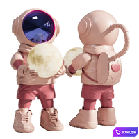 Astronaut Floor Lamp 3D Model Corona