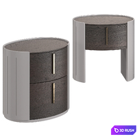 Nightstand with drawers dark veneer Garda Decor 3D Model Corona