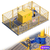 Gas control station point equipment 3D Model Corona