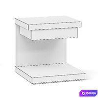 Meridiani Cluny Nightstand Bedside Table 3D Model Vray, Corona