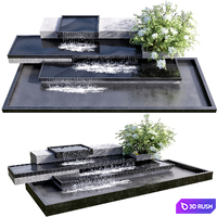 WATERFALL FOUNTAIN CASCADE NO16 3D Model Vray, Corona