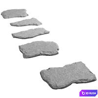 Step by Step Stone Path 3D Model Corona