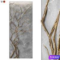Panel with wood decorative 3D Model Vray, Corona