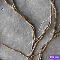 Panel with wood decorative 3D Model Vray, Corona