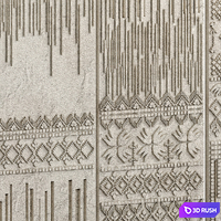 Wall Panels with folk Ornament 3D Model Vray, Corona