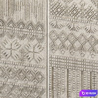 Wall Panels with folk Ornament 3D Model Vray, Corona