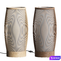 Traditional Japanese Cylinder Table Lamp 3D Model Vray, Corona