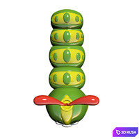 Toy Caterpillar 3D Model Vray