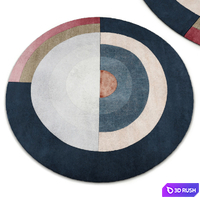 Bliss Round Blue Rug 3D Model Vray
