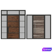 Modern entrance doors 3D Model Vray, Corona