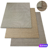 Braided Herringbone Rug RH Collection 3D Model Vray
