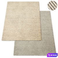 Axiom Handwoven Wool Flatweave Rug RH Collection 3D Model Vray