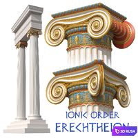 Ionic Order Erechtheion Column 3D Model Corona