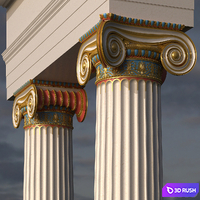 Ionic Order Erechtheion Column 3D Model Corona