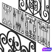 Window grill 3D Model Vray, Corona