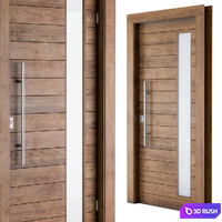 Wooden Front Door 3D Model Vray, Corona