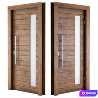 Wooden Front Door 3D Model Vray, Corona