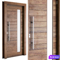 Wooden Front Door 3D Model Vray, Corona
