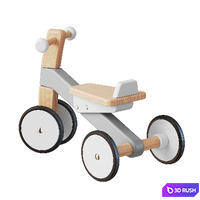 Bajo Wooden Cycle First Trike 3D Model Corona