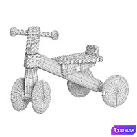 Bajo Wooden Cycle First Trike 3D Model Corona