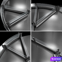 Revolving entrance doors 3D Model Vray, Corona