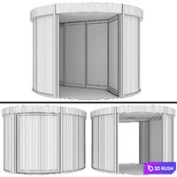 Revolving entrance doors 3D Model Vray, Corona