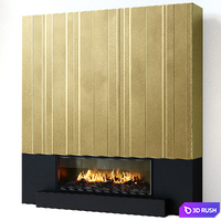 Fireplace modern 60 3D Model Vray, Corona